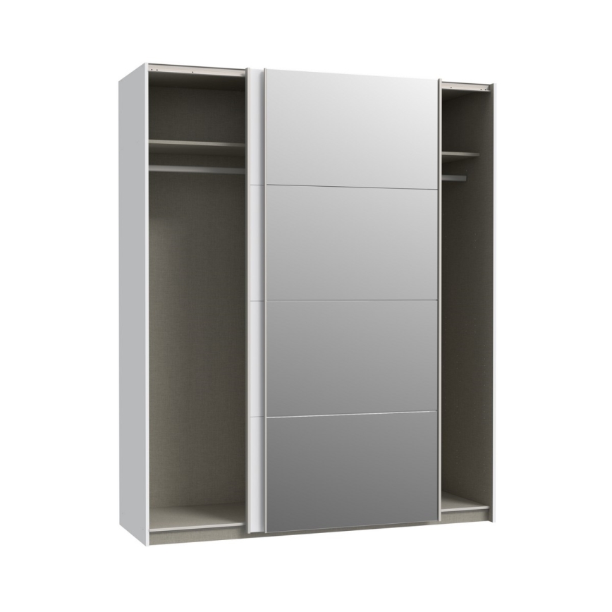 Riidekapp peegliga KARO 170x210 cm valge