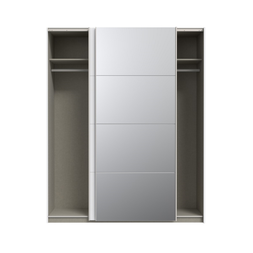 Riidekapp peegliga KARO 170x210 cm valge