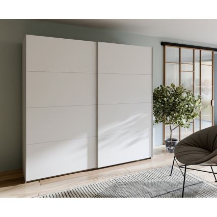 Riidekapp peegliga KARO 220x210 cm valge