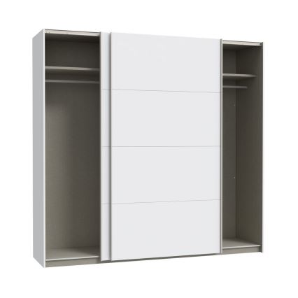 Riidekapp peegliga KARO 220x210 cm valge