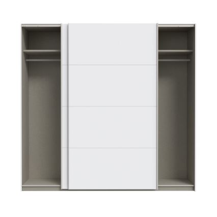 Riidekapp peegliga KARO 220x210 cm valge