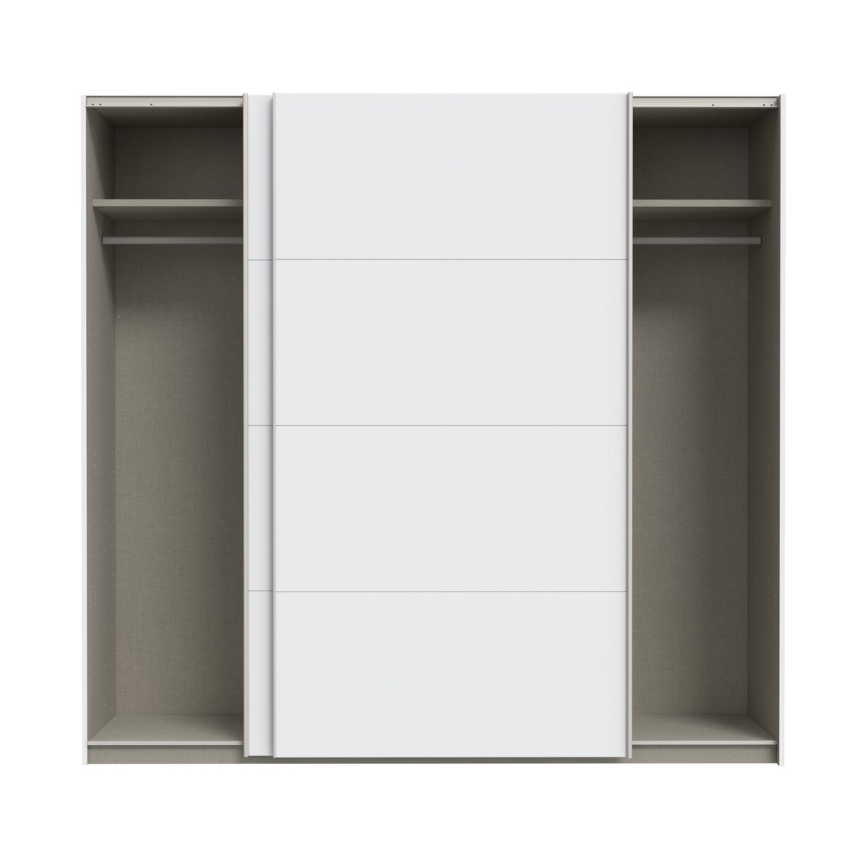 Riidekapp peegliga KARO 220x210 cm valge