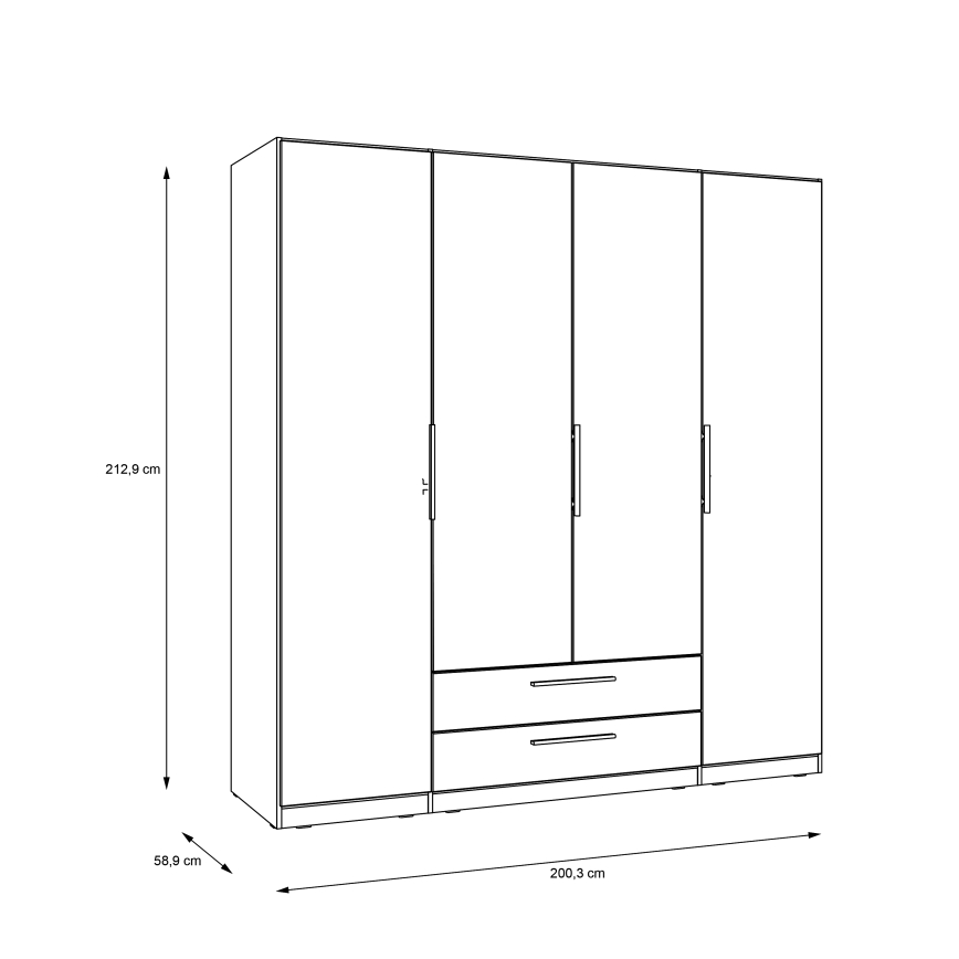 Riidekapp peegliga MARO 200x213 cm artisan-tamm