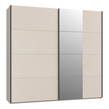 Riidekapp peegliga ODEN 220x210 cm beež