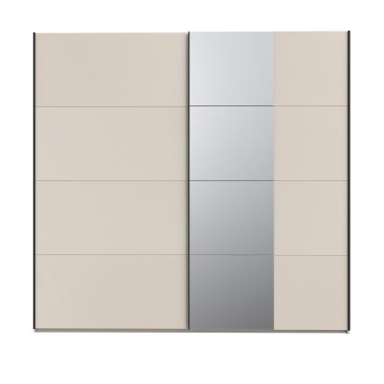 Riidekapp peegliga ODEN 220x210 cm beež