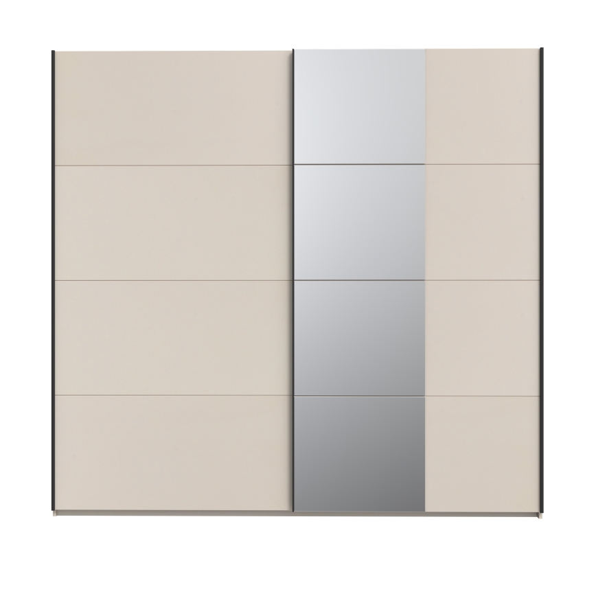 Riidekapp peegliga ODEN 220x210 cm beež