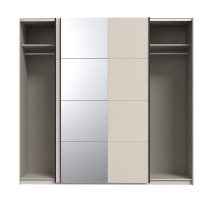 Riidekapp peegliga ODEN 220x210 cm beež