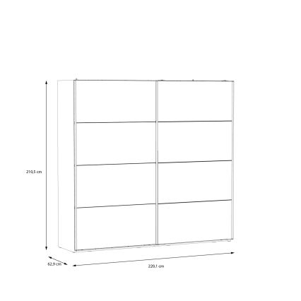 Riidekapp peegliga OREN 220x210 cm artisan-tamm