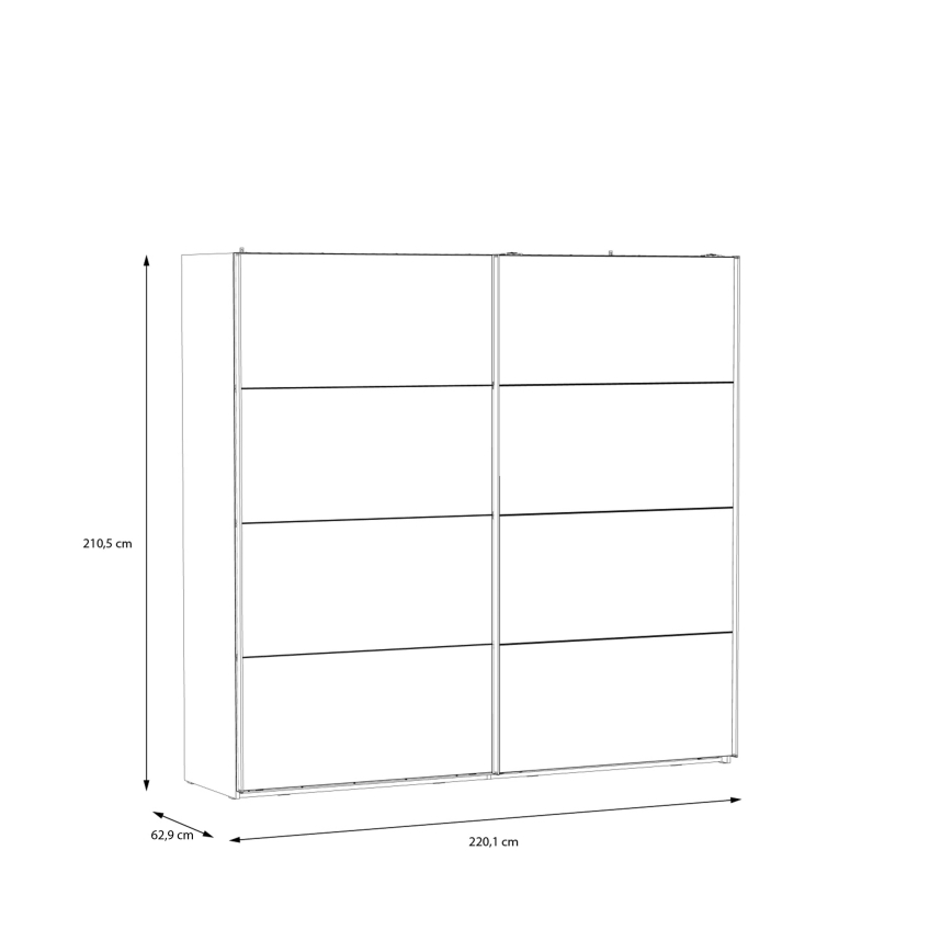 Riidekapp peegliga OREN 220x210 cm artisan-tamm