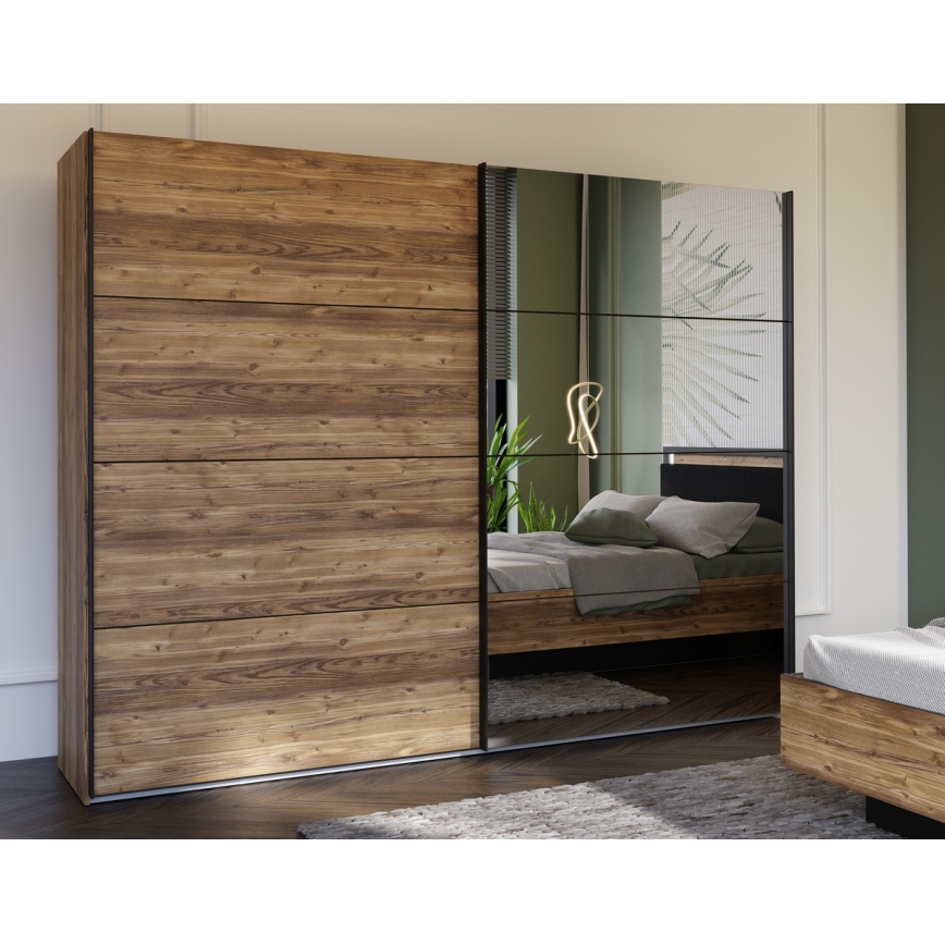 Riidekapp peegliga OREN 270x210 cm tamm artisan