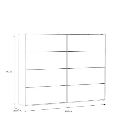Riidekapp peegliga OREN 270x210 cm tamm artisan
