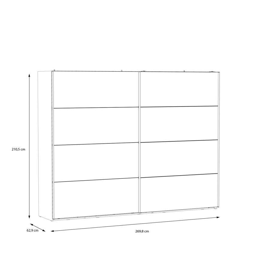 Riidekapp peegliga OREN 270x210 cm tamm artisan