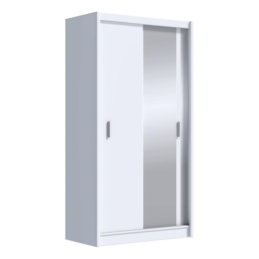 Riidekapp peegliga SABRINA 120x215 cm valge