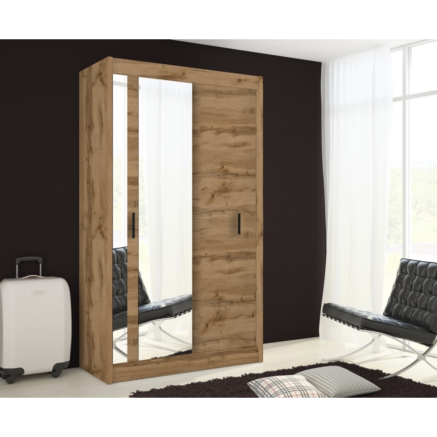 Riidekapp peegliga SABRINA 120x215 cm woltani tamm