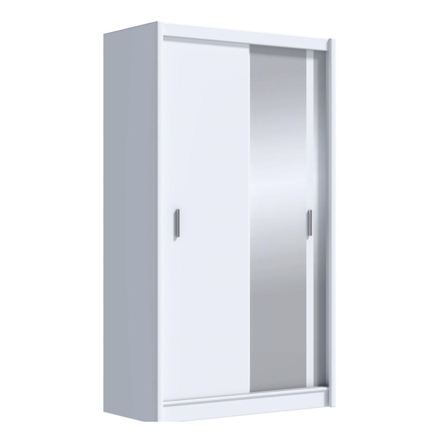 Riidekapp peegliga SABRINA 150x215 cm valge