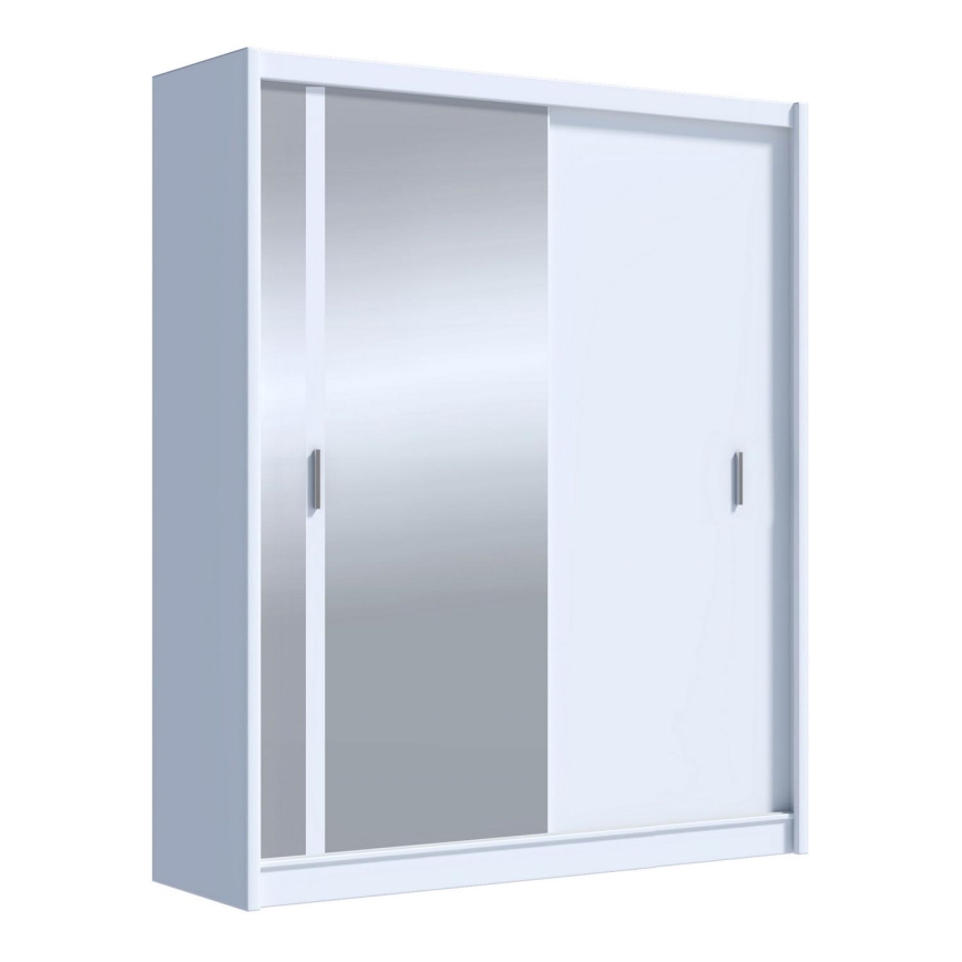 Riidekapp peegliga SABRINA 180x215 cm valge