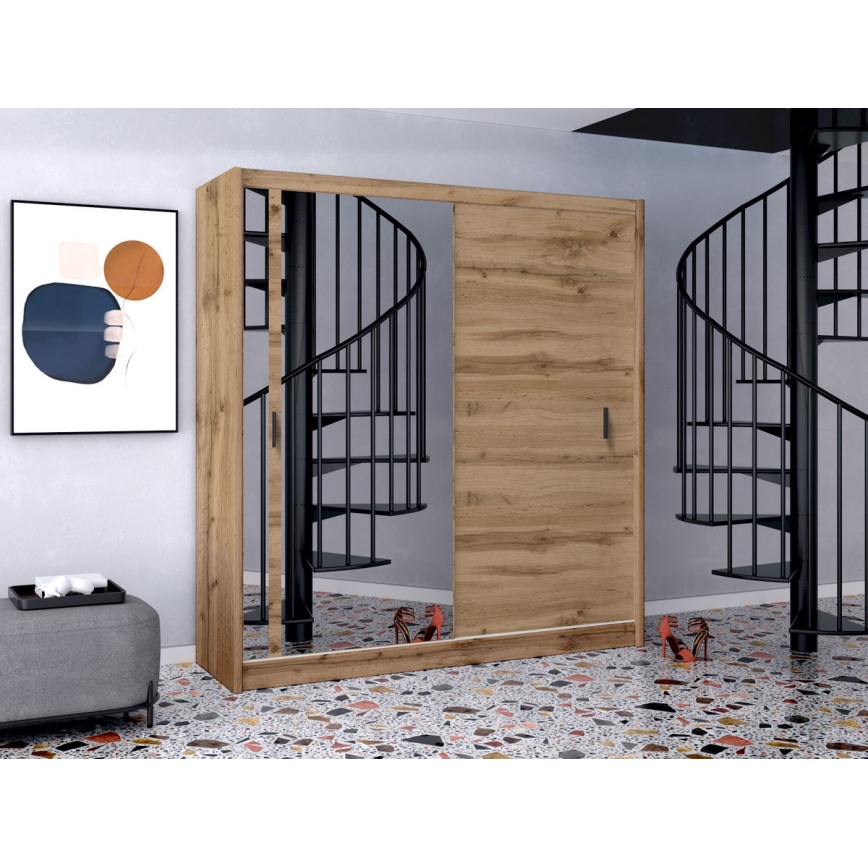 Riidekapp peegliga SABRINA 203x215 cm woltani tamm