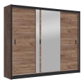 Riidekapp peegliga SABRINA 250x215 cm craft tamm