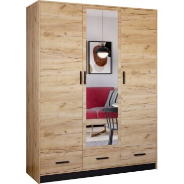 Riidekapp peegliga SANNA 150x215 cm craft tamm
