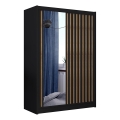 Riidekapp peegliga SANTINO 150x215 cm must/tamm craft
