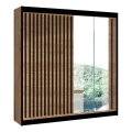 Riidekapp peegliga SANTINO 203x215 cm craft-tamm/must