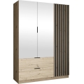 Riidekapp peegliga VISTA 150x215 cm tamm artisan/grafiit