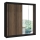 Riidekapp SANTINO peegliga, 203x215x61 cm, must/craft-tamm