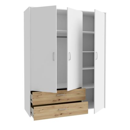 Riidekapp URO 152x190 cm artisan-tamm/valge