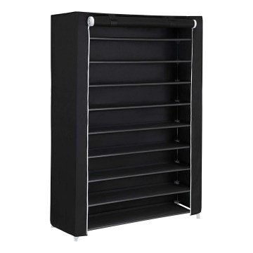 Riidest hoiukapp MATIS 100x162 cm, must, riiulitega