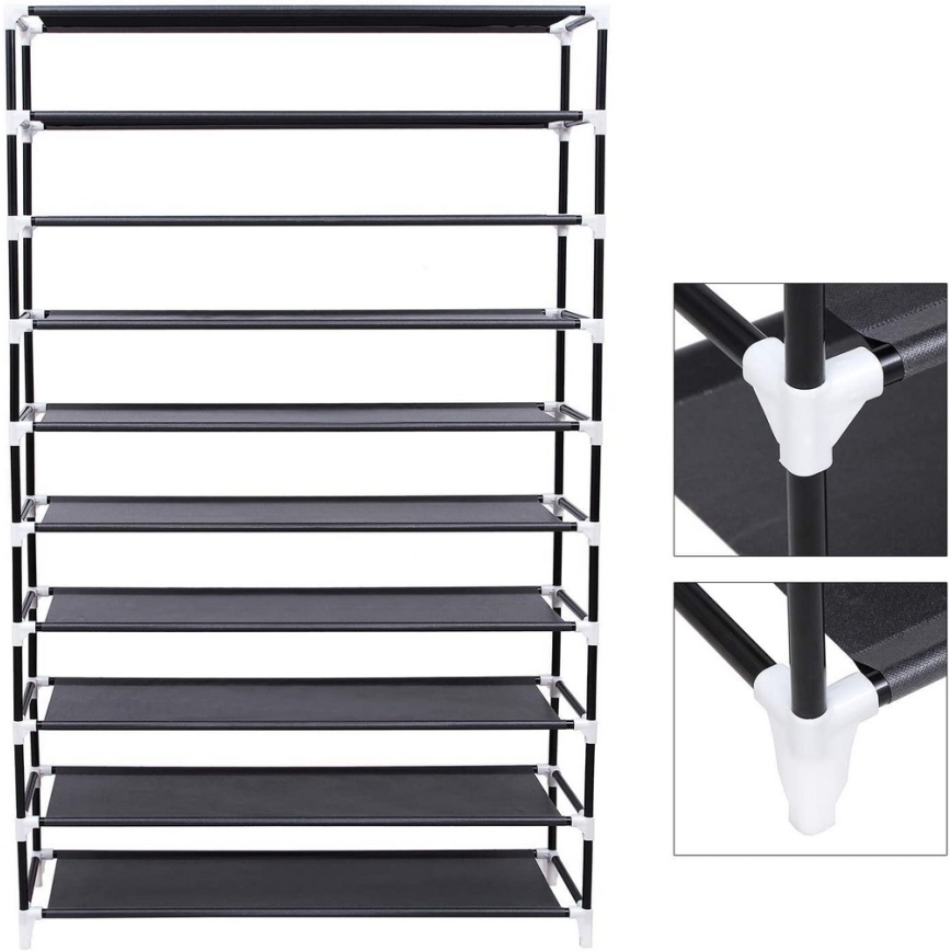 Riidest hoiukapp MATIS 100x162 cm, must, riiulitega