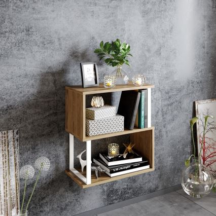 Riiuli osa LIMA 64x60 cm valge/pruun