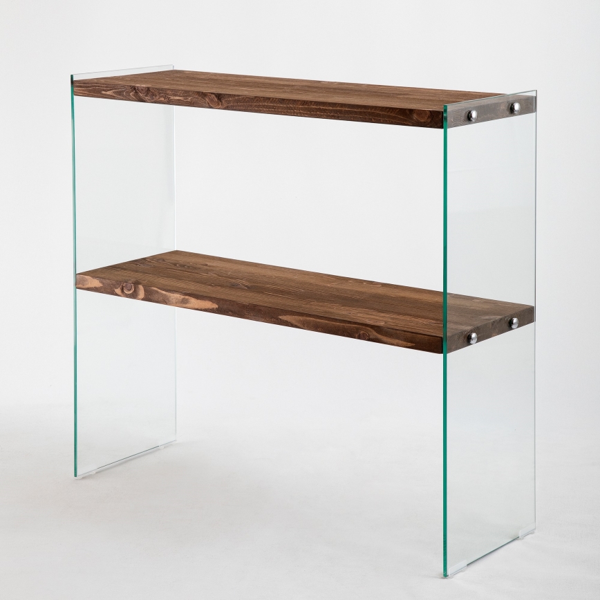 Riiuli osa VENEDIK 80x90 cm mänd/läbipaistev