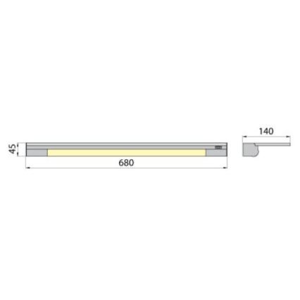 Riiuliga seinavalgusti APERA T5 G5/13W/230V 68 cm