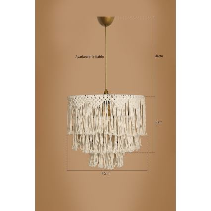 RIMINI Rippvalgusti 1xE27/40W/230V Kreem