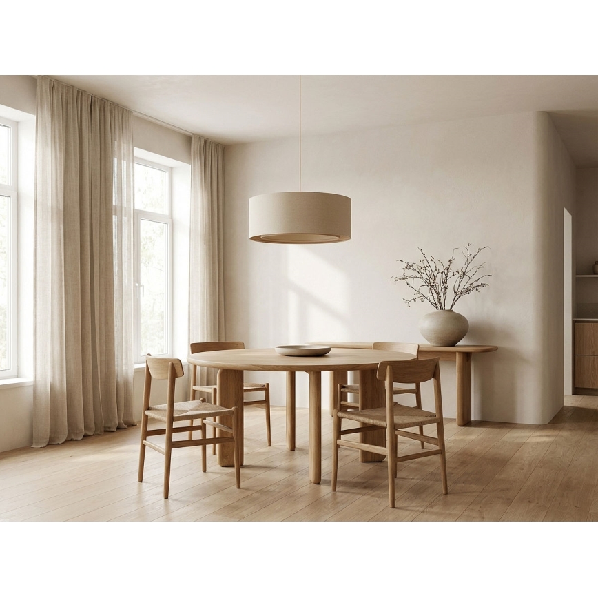Ripatslaelamp kaabliga BOHO TRINITI 1xE27/60W/230V, läbimõõt 50 cm, kreemjas