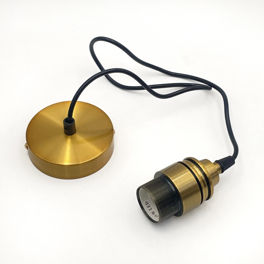 Ripatslamp kaablil HECTOR 1xE27/15W/230V valge/messing Ø 20 cm