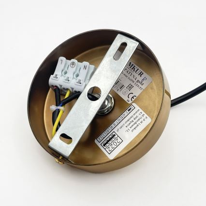 Ripatslamp kaablil HECTOR 1xE27/15W/230V valge/messing Ø 20 cm