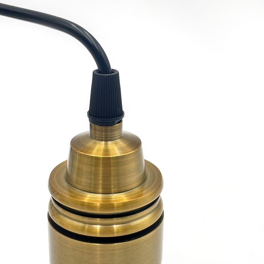 Ripatslamp kaablil HECTOR 1xE27/15W/230V valge/messing Ø 20 cm