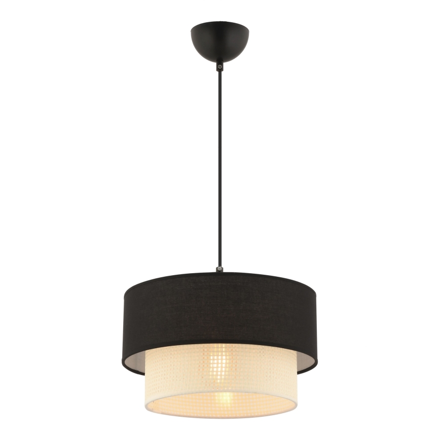 Ripatslühter juhtmel ECHO 1xE27/60W/230V must/kreem