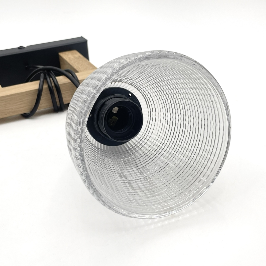 Ripatslühter LEANDRA kaablil, 1xE27/15W/230V, tamm/must