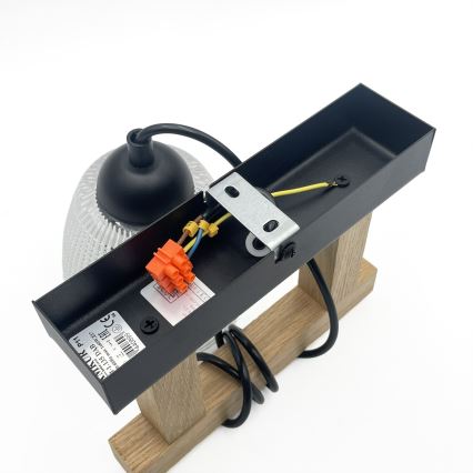 Ripatslühter LEANDRA kaablil, 1xE27/15W/230V, tamm/must