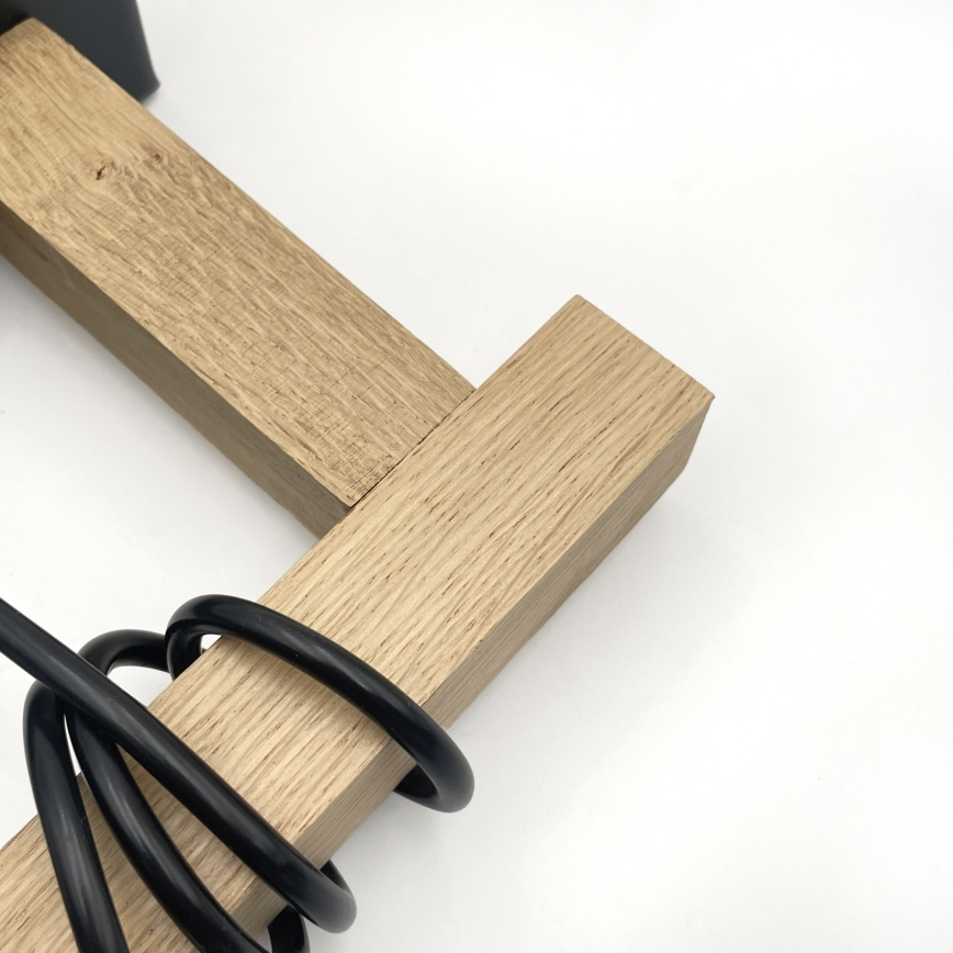 Ripatslühter LEANDRA kaablil, 1xE27/15W/230V, tamm/must