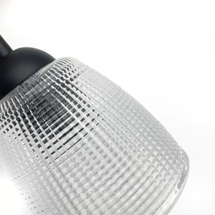 Ripatslühter LEANDRA kaablil, 1xE27/15W/230V, tamm/must