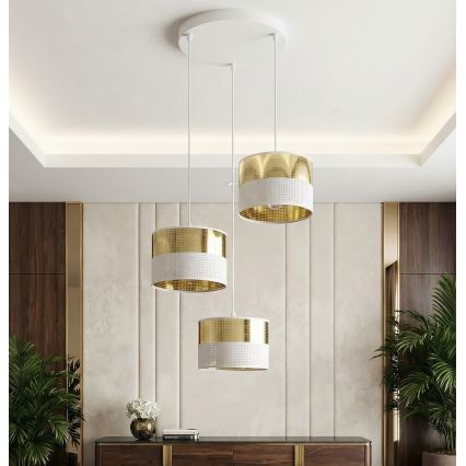 Ripatslühter LUX kaabliga 3xE27/15W/230V valge/kuldne