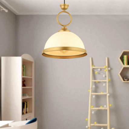 Ripatslühter MONZA 1xE27/40W/230V, läbimõõt 26 cm, kreemjas/pronksjas