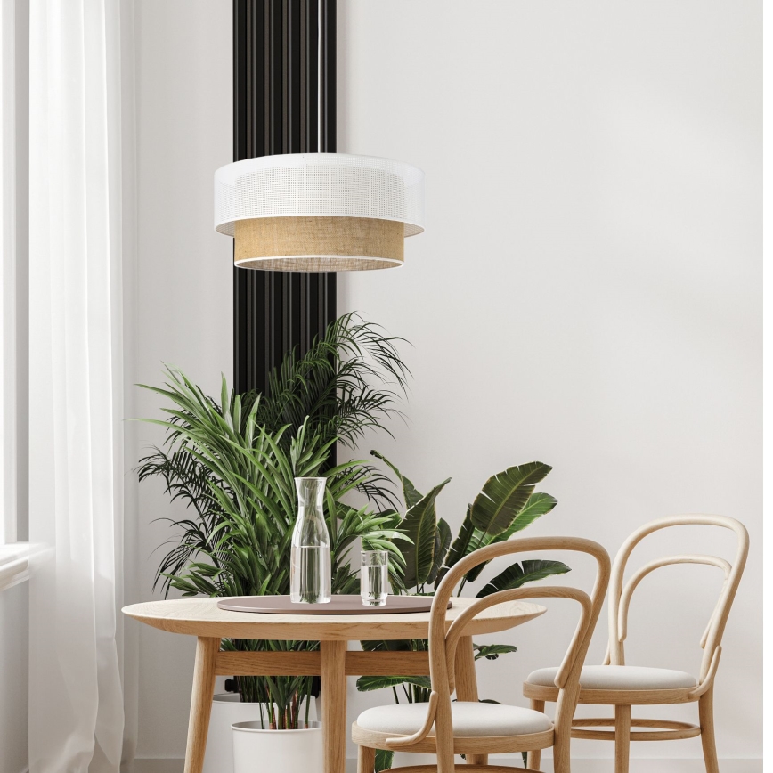 Ripatsvalgusti kaabliga BORHO 1xE27/60W/230V valge/juut