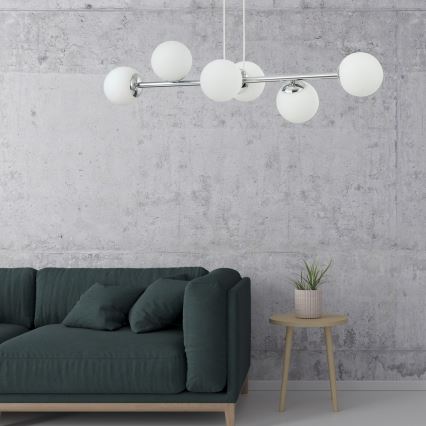 Ripatsvalgusti kaabliga MADDIE 6xE14/5W/230V läikiv kroom