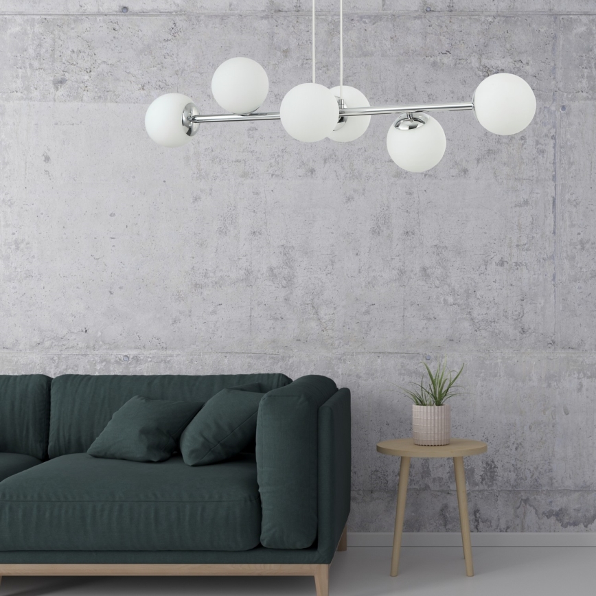 Ripatsvalgusti kaabliga MADDIE 6xE14/5W/230V läikiv kroom