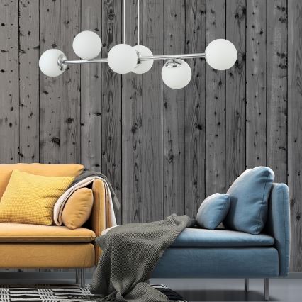 Ripatsvalgusti kaabliga MADDIE 6xE14/5W/230V läikiv kroom