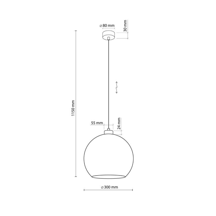 Ripatsvalgusti kaablil CUBUS 1xE27/15W/230V must/suitsune roheline